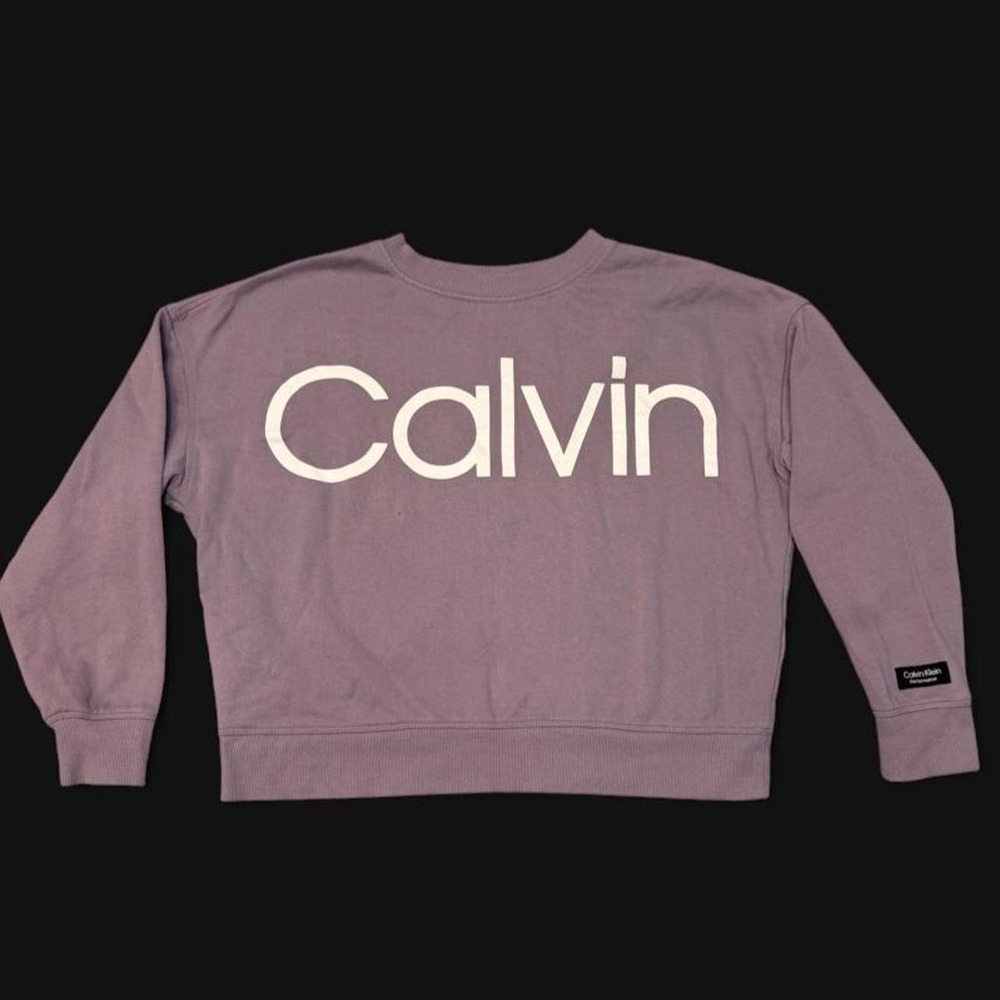 Calvin Klein Performance Logo Crewneck Sweatshirt Purple Lavender Y2K